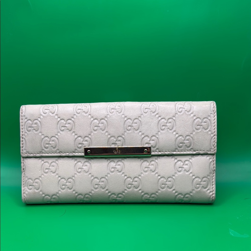 Gucci Cream Embossed Wallet